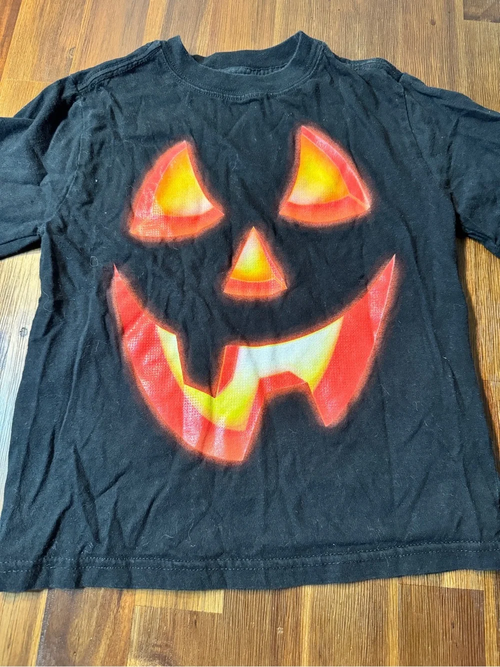 🎃 Halloween Jack-O’-Lantern Pumpkin Face Tee — Kids XS 4/5 Unisex